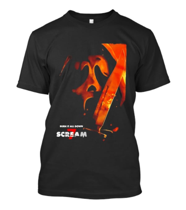 Scream 7 Ghostface Burn It Down Knife T-Shirt