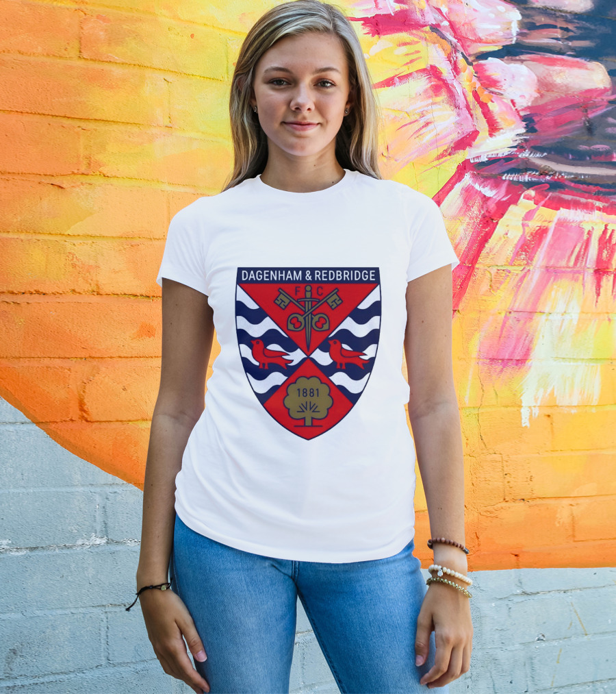 Dagenham Redbridge FC Crest 1881 Ravens Key Waves T-Shirt