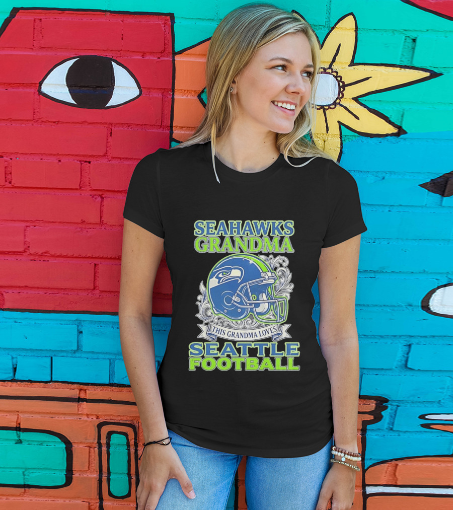 Seahawks Grandma Loves Seattle Football Helmet Seahawks Grandma T-Shirt