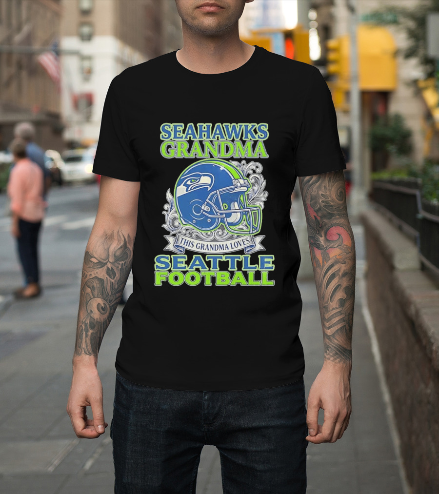 Seahawks Grandma Loves Seattle Football Helmet Seahawks Grandma T-Shirt
