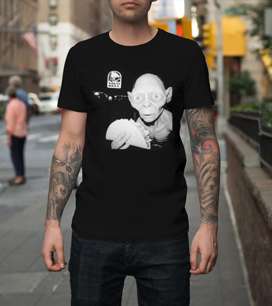 Gollum Taco Bell Mashup Middle Earth Eats Fast Food Iconic Fusion T-Shirt