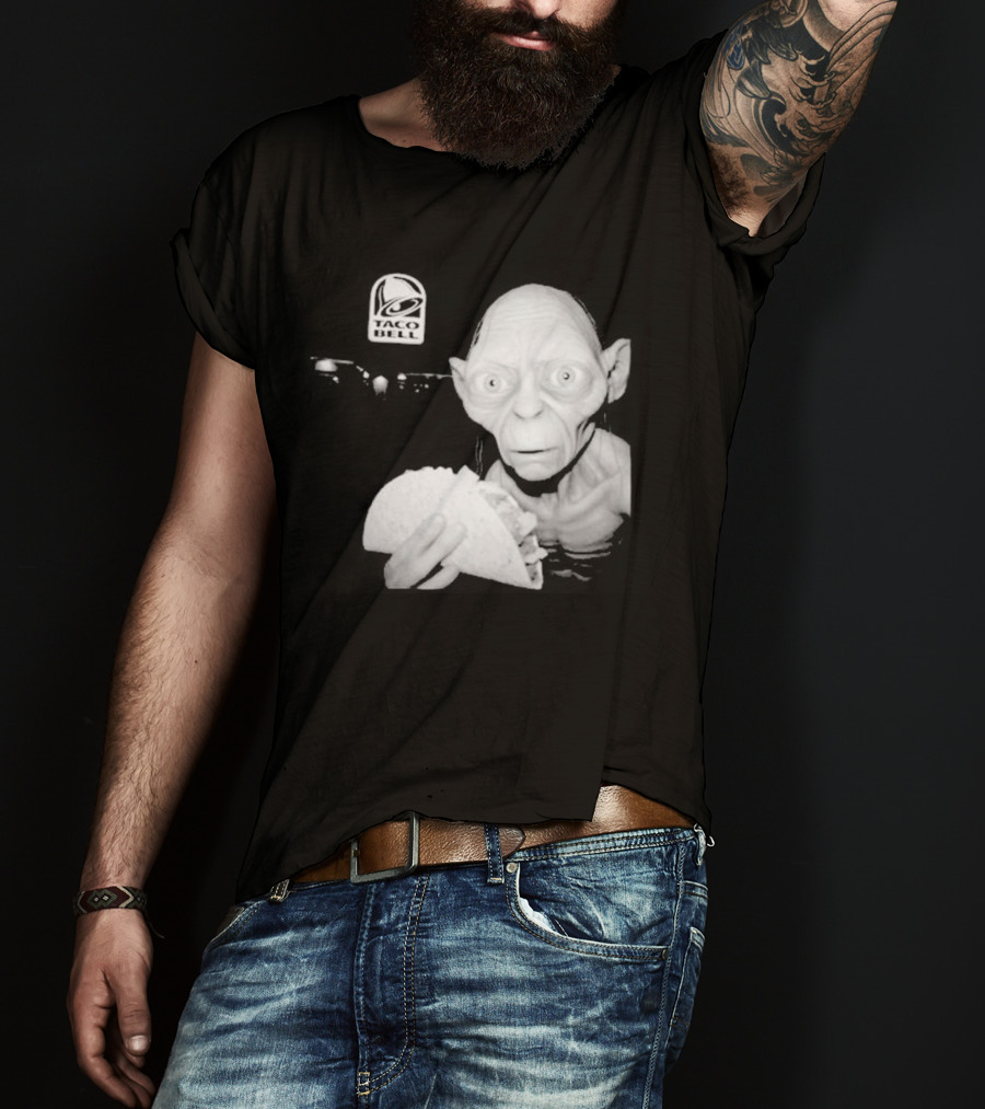 Gollum Taco Bell Mashup Middle Earth Eats Fast Food Iconic Fusion T-Shirt