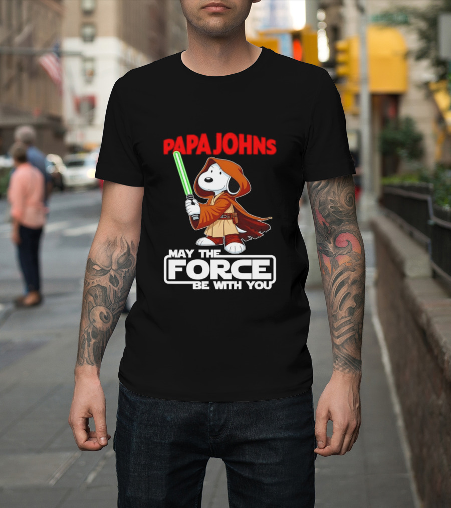 Snoopy Jedi Papa Johns May The Force Be With You Pizza Fan Favorite T-Shirt
