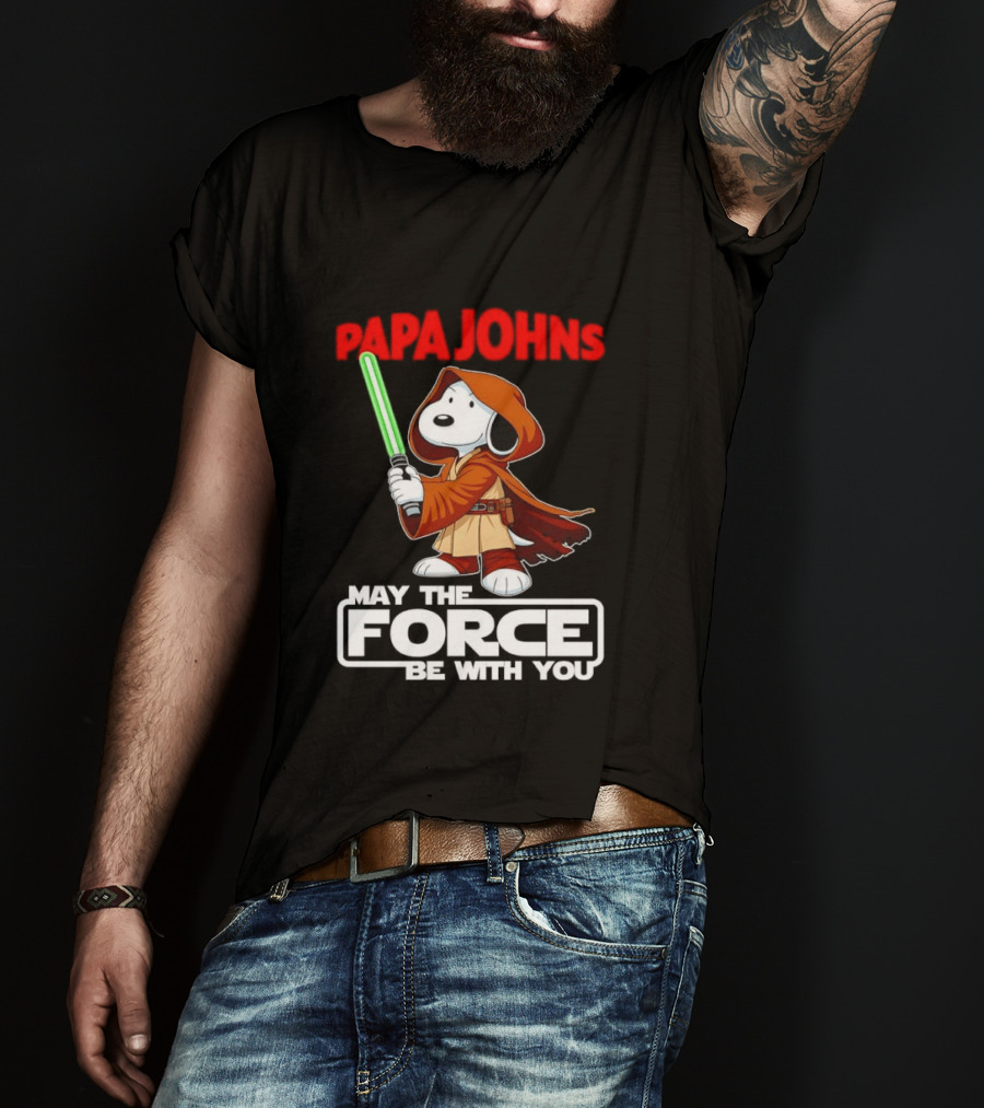 Snoopy Jedi Papa Johns May The Force Be With You Pizza Fan Favorite T-Shirt