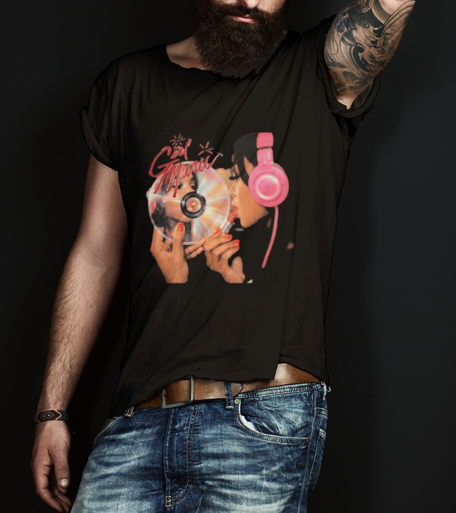 Girl Music Vol 1 EP Cover With Pink Headphones And CD T-Shirt