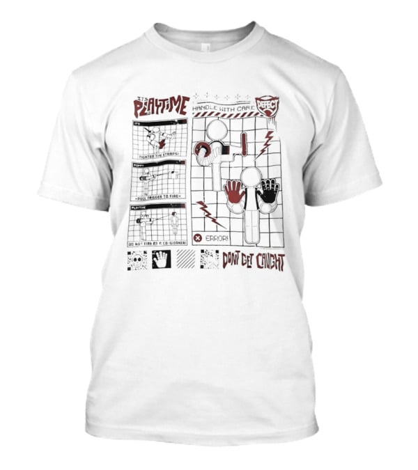 Playtime Handle With Care Don't Get Caught Maze Puzzle Lightning Hands T-Shirt