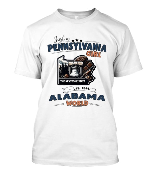 Just A Pennsylvania Girl In An Alabama World The Keystone State T-Shirt
