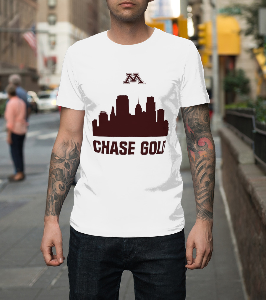 Minnesota Golden Gophers Chase Gold City Skyline T-Shirt