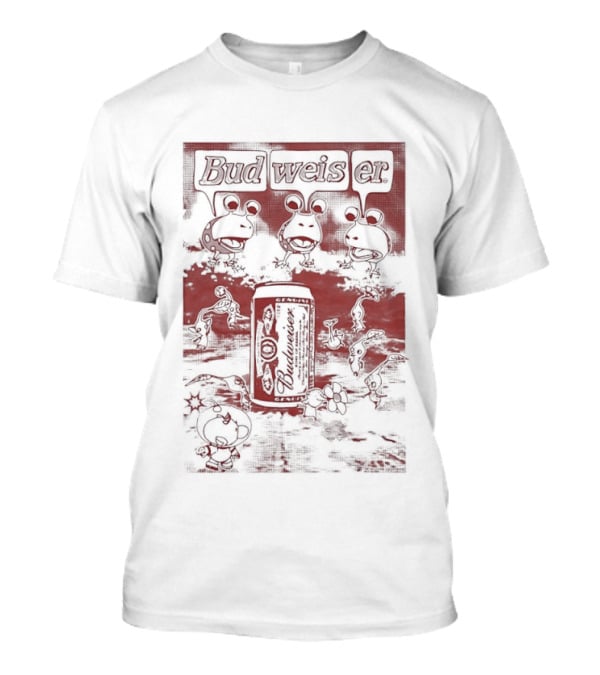 Budweiser Pikmin Crossover With Iconic Characters And Beer Can T-Shirt