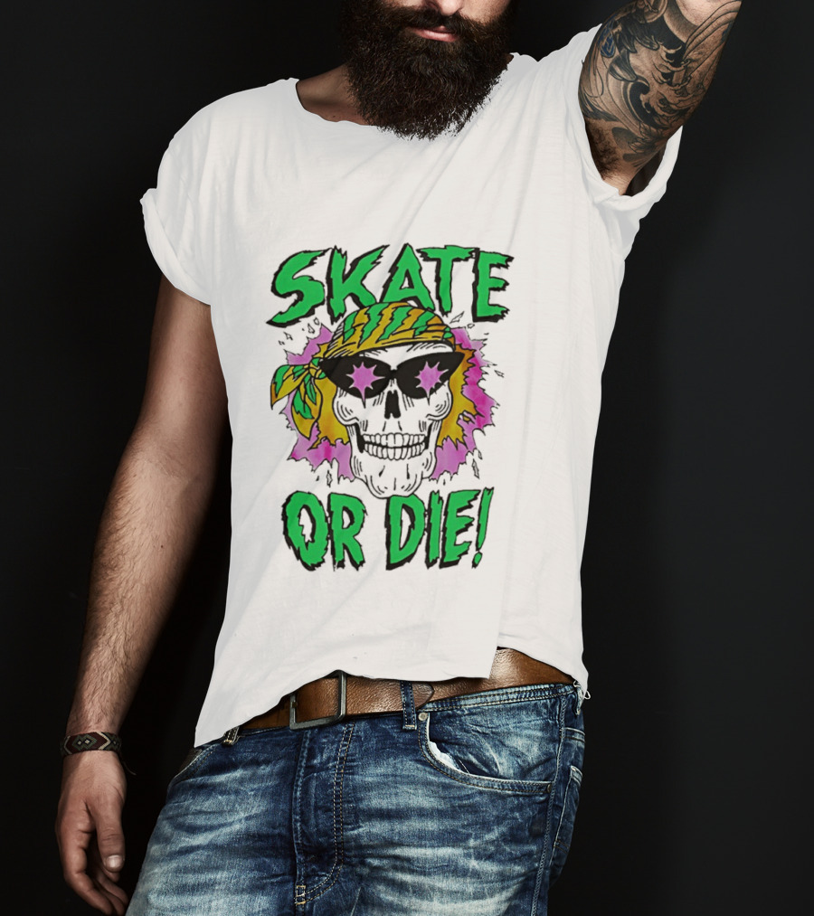 Stranger Things Season 4 Skate Or Die Skull Bandana Sunglasses T-Shirt