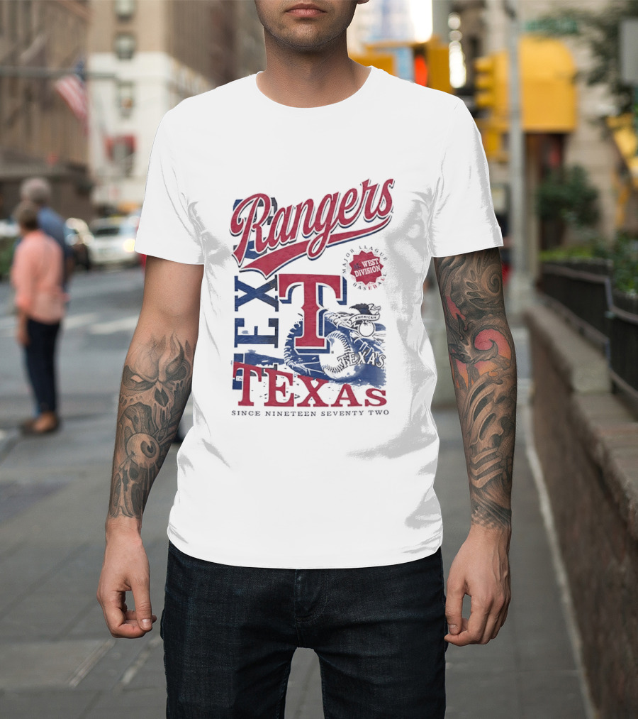 Texas Rangers EST 1972 Vintage Logo And Text Baseball Team T-Shirt