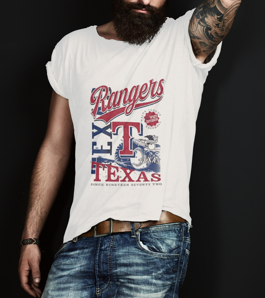 Texas Rangers EST 1972 Vintage Logo And Text Baseball Team T-Shirt