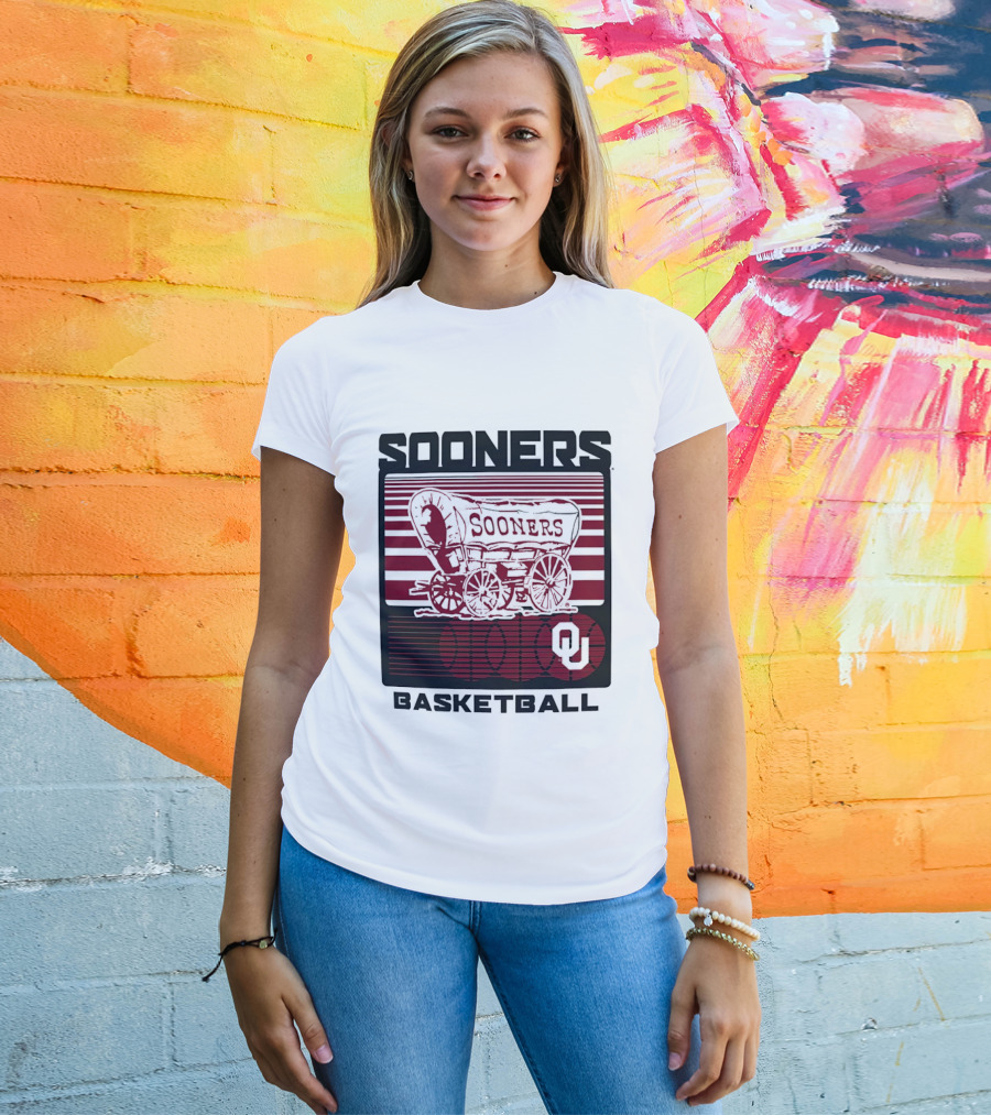 Sooners Basketball 1800s Wagon OU Staredown T-Shirt