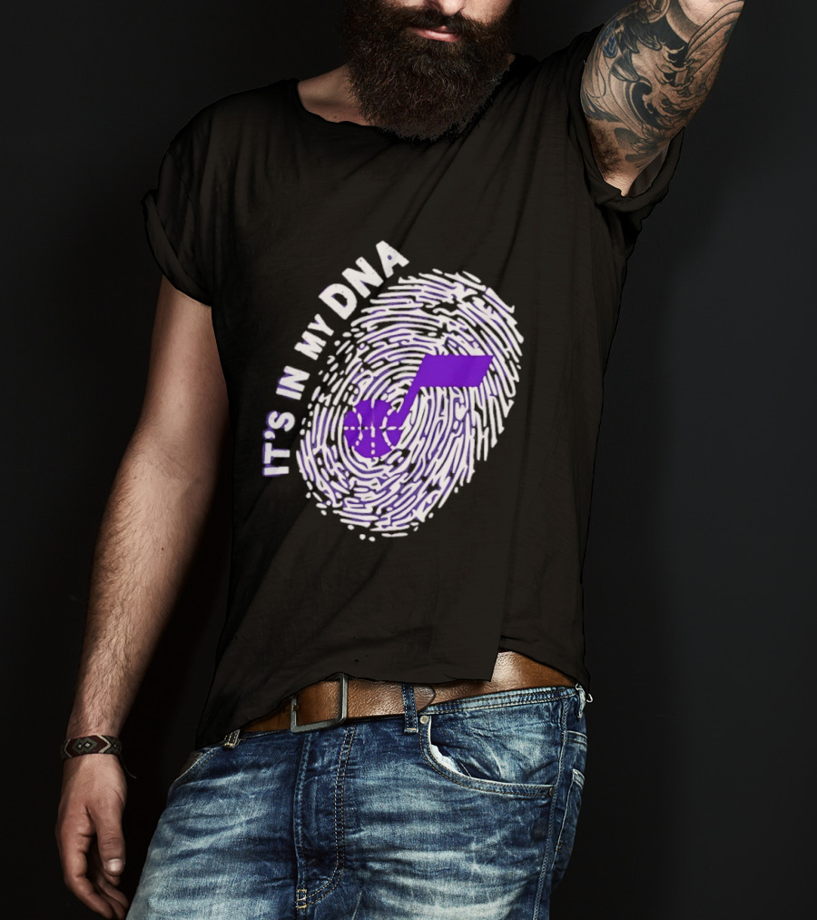 Utah Jazz It's In My DNA Fingerprint Basketball Fan T-Shirt