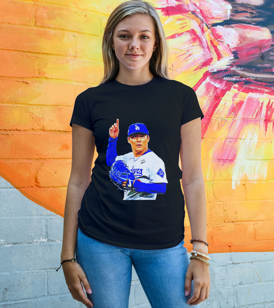 Yoshinobu Yamamoto '26 Los Angeles Dodgers Player Blue Glove T-Shirt