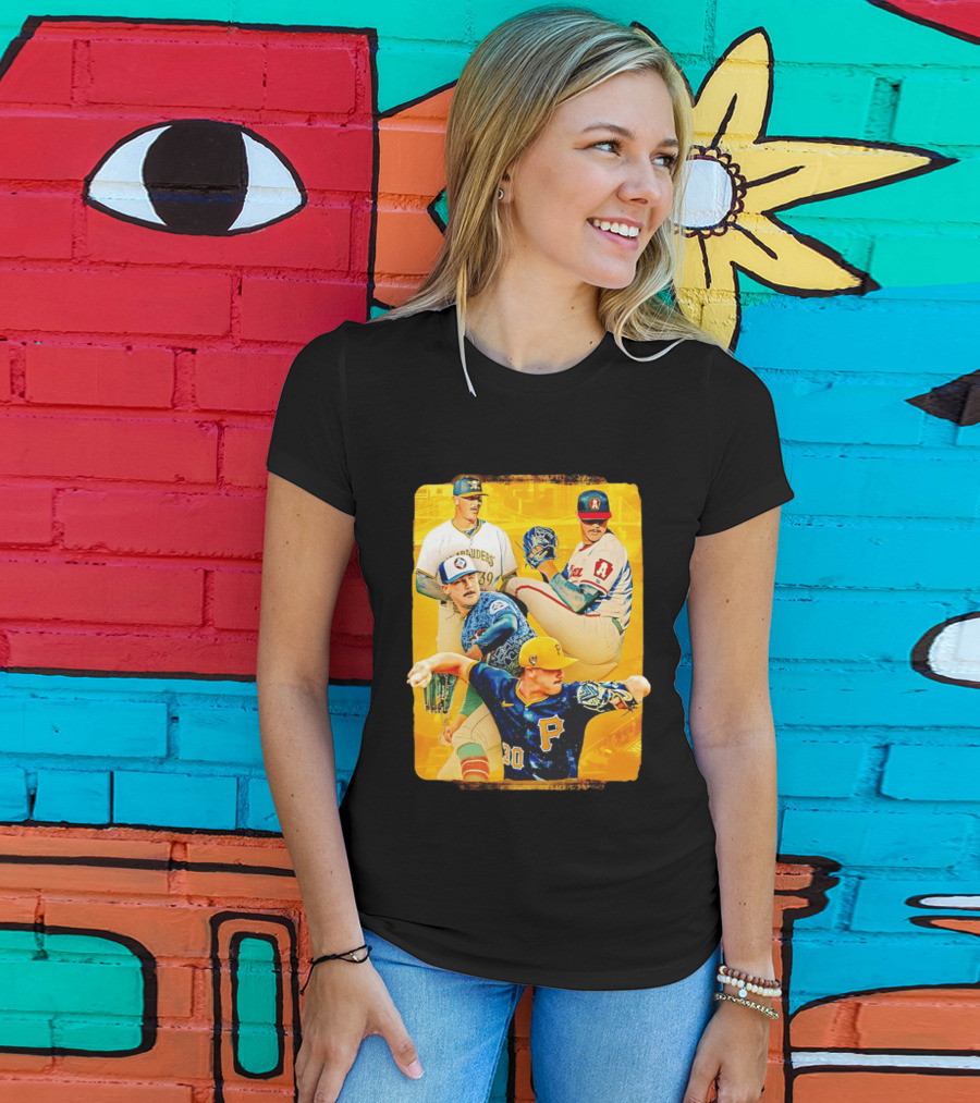 Paul Skenes Pitching Collage Pittsburgh Pirates 2026 T-Shirt