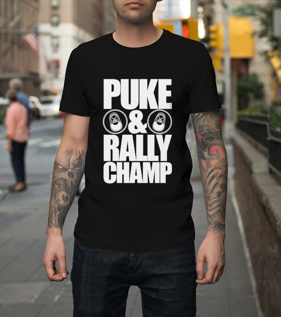Puke And Rally Champ Soda Can Lids Fun T-Shirt