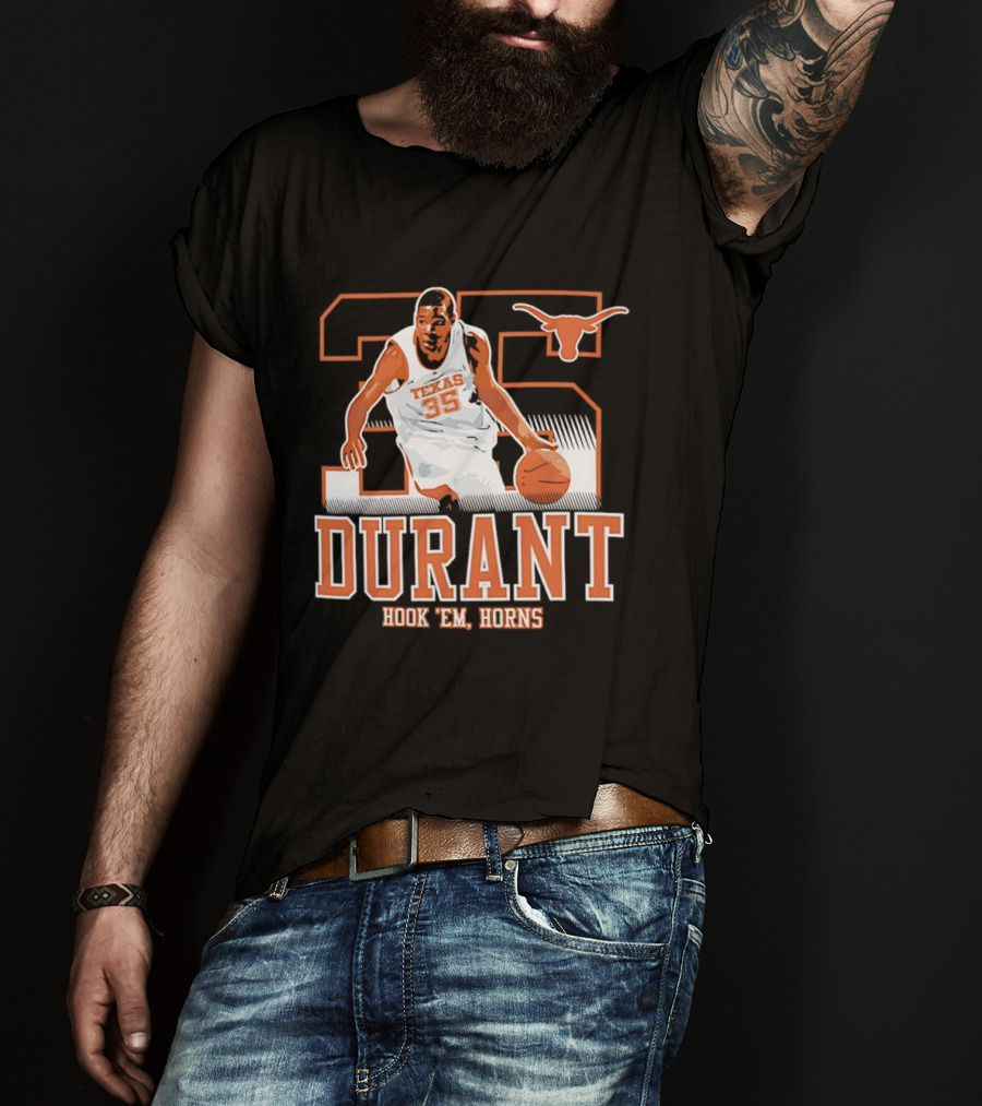 Kevin Durant 35 Texas Hook 'em Horns Longhorns Basketball T-Shirt