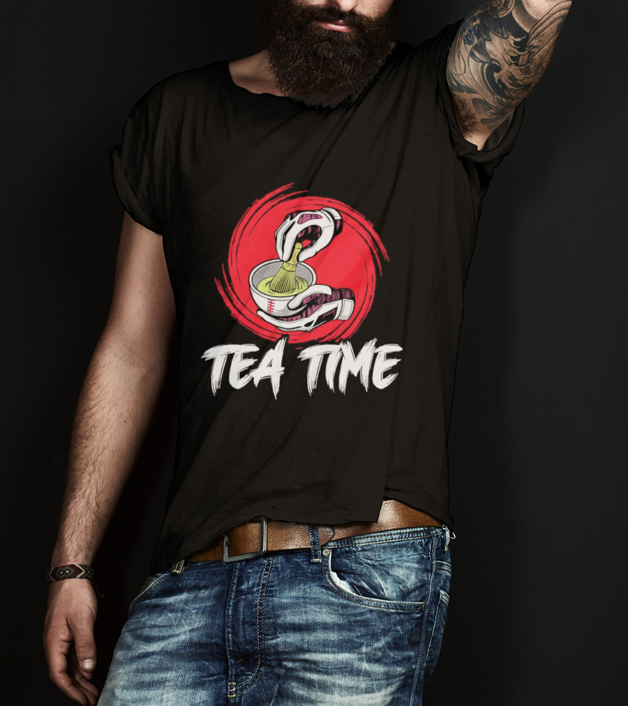 Tea Time Baseball Pouring Sports Fusion T-Shirt