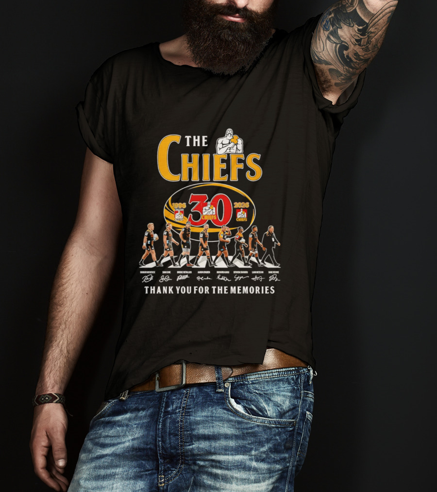 The Chiefs 30th Anniversary 1996 2026 Thank You For The Memories Signatures T-Shirt