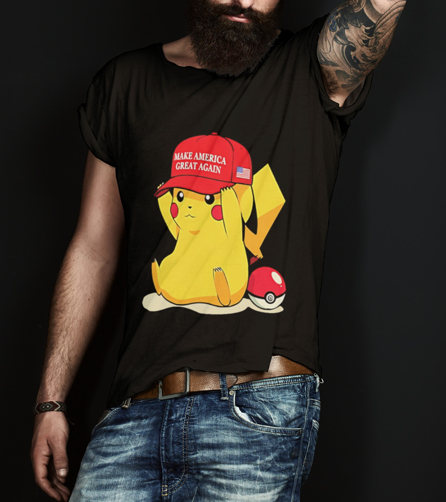MAGA Pikachu Make America Great Again Hat Pokemon Fan Trend T-Shirt