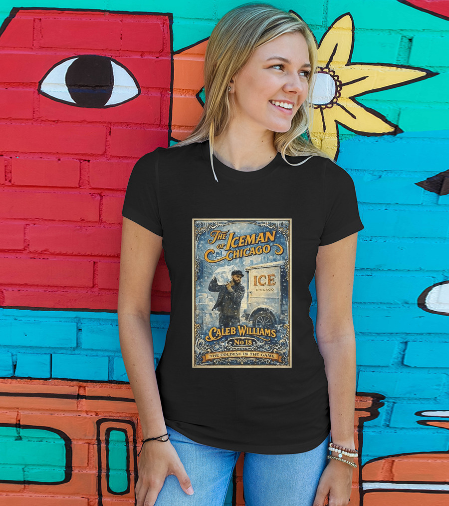 Caleb Williams The Iceman Of Chicago No18 The Coldest In The Game T-Shirt