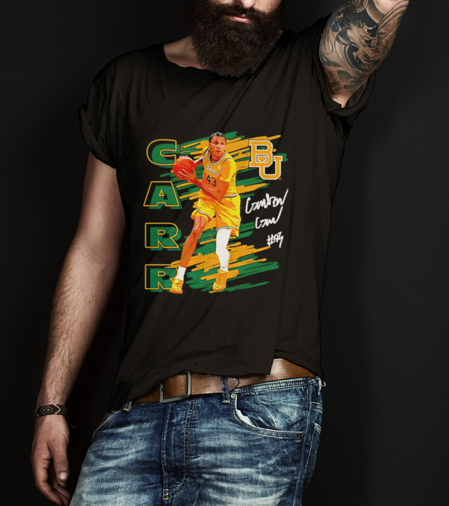 CARR Baylor Basketball Player BU Number 4 Collage T-Shirt