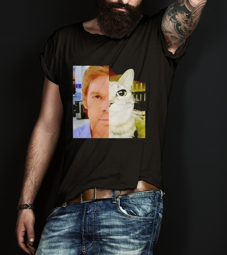 Dexter Morgan Cat Mashup Face Fusion T-Shirt