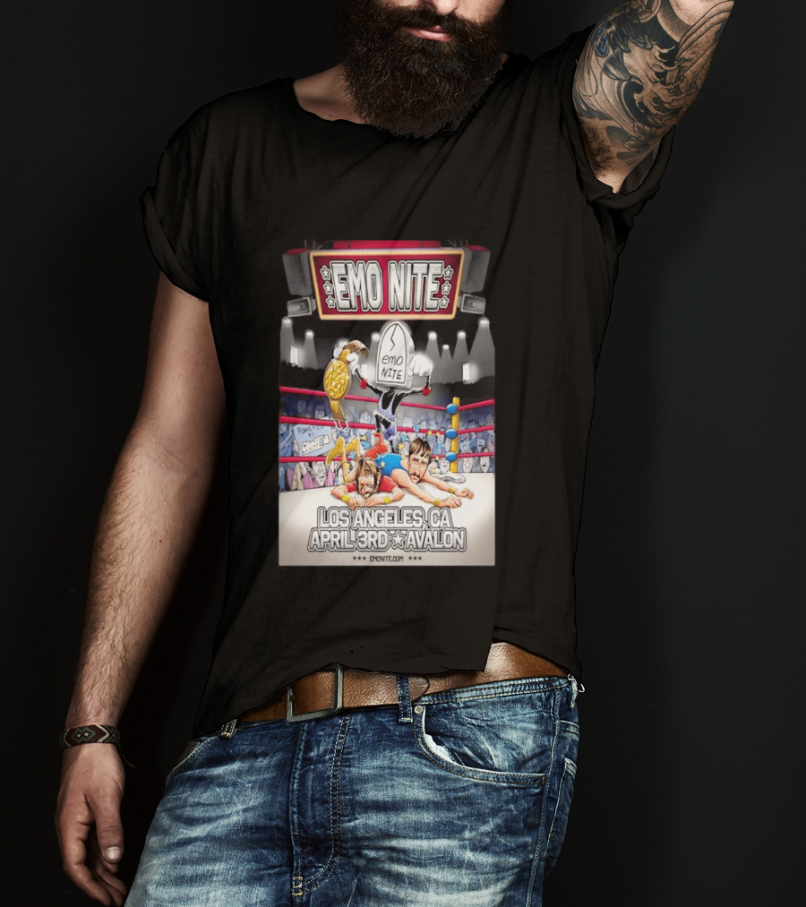 Emo Nite Los Angeles CA April 3rd Avalon Ghost Wrestling Show T-Shirt