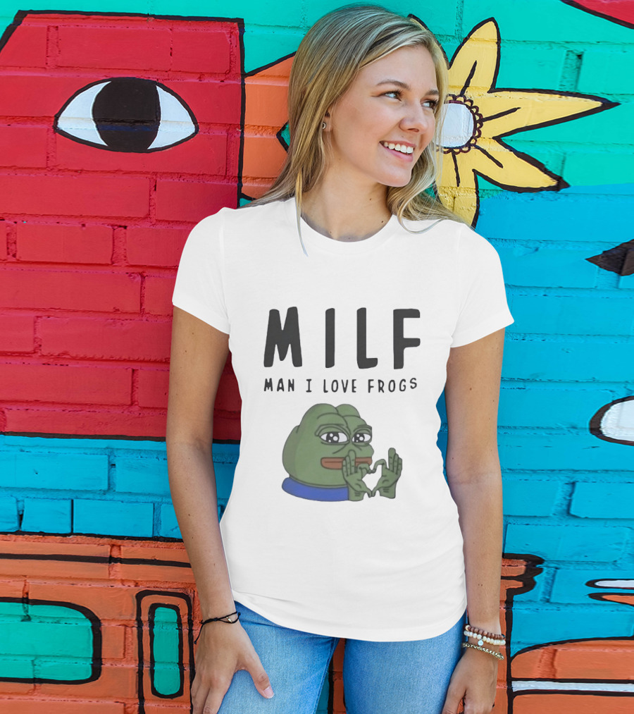 MILF Frog Meme Man I Love Frogs Heart T-Shirt