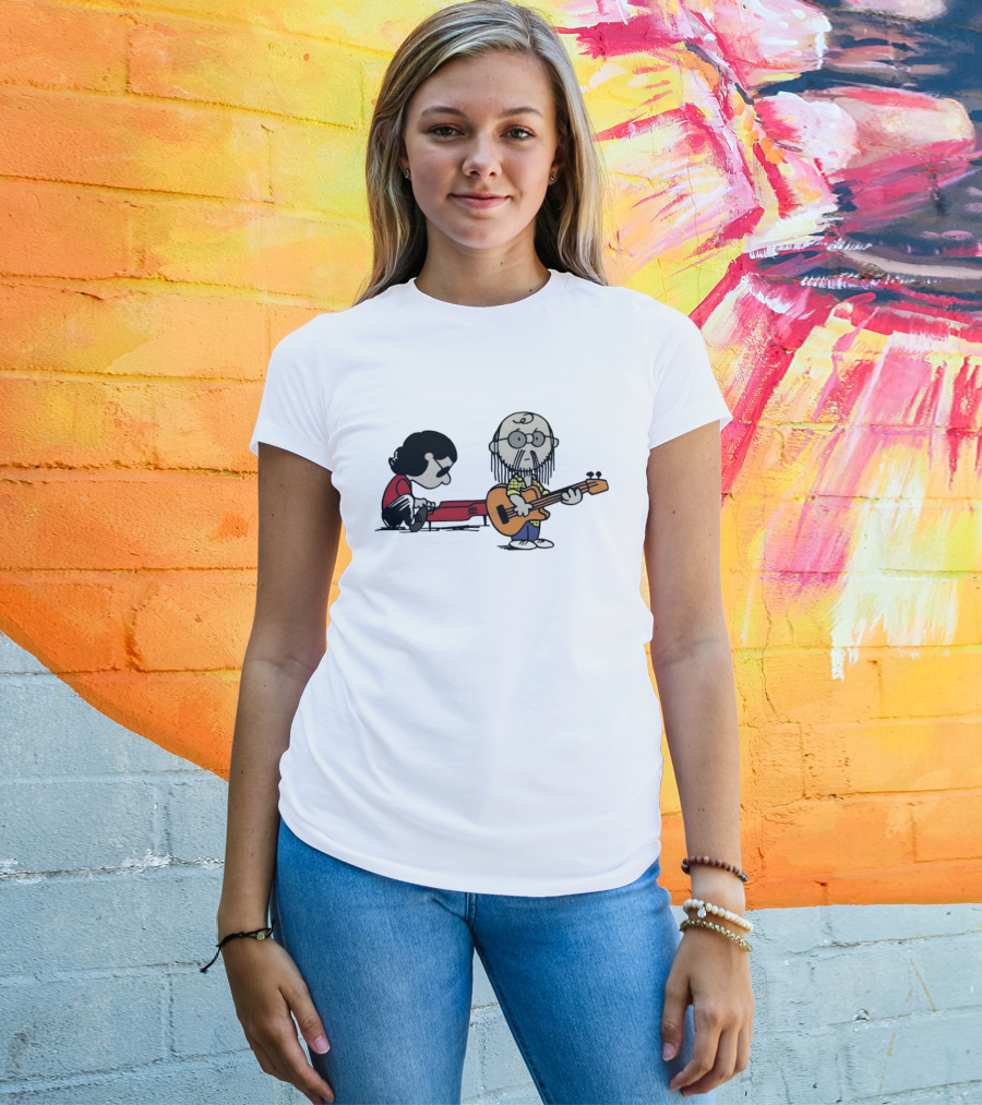 Lucy Van Pelt Peanuts RScottMurray Steely Dan Cartoon Characters Playing Guitar T-Shirt