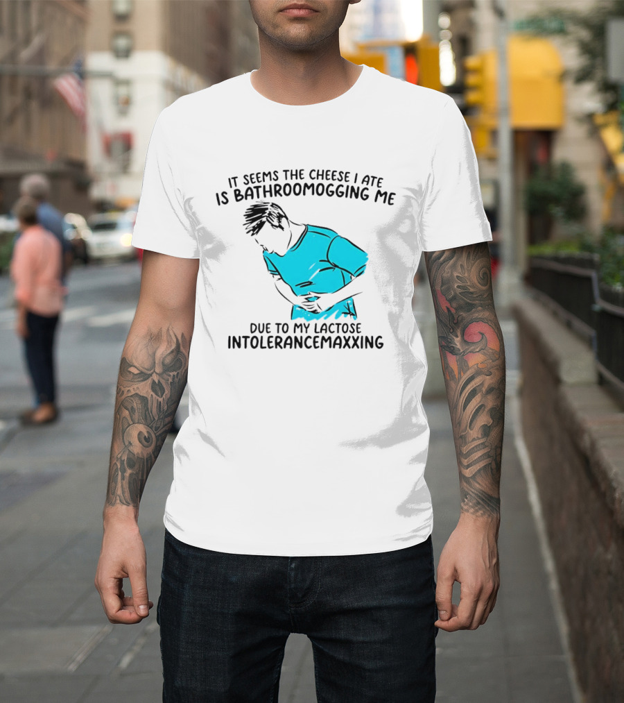 It Seems The Cheese I Ate Is Bathroomogging Me Due To My Lactose Intolerance Maxxing T-Shirt