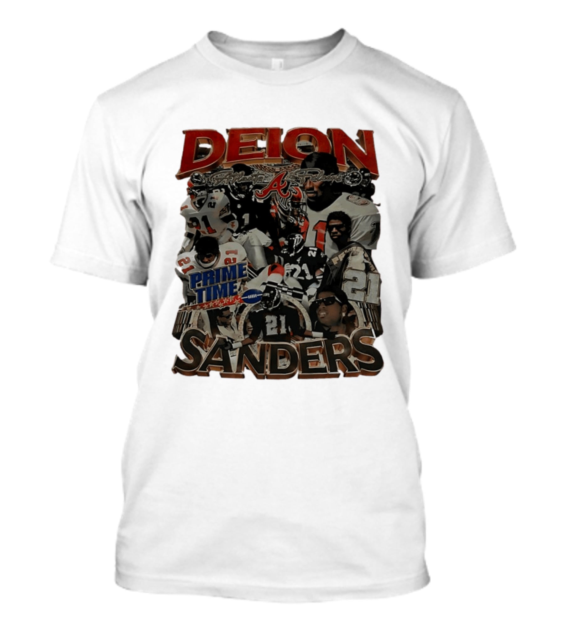 Deion Sanders Prime Time Atlanta Falcons Football 21 T-Shirt