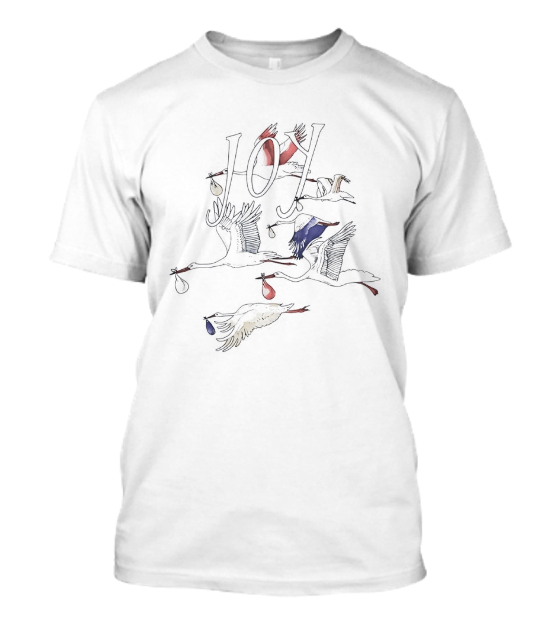 Joy Colorful Crane Bird Artistry T-Shirt