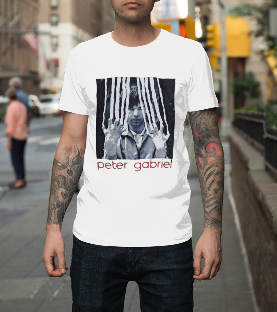 Peter Gabriel Iconic Image With Torn Lines T-Shirt