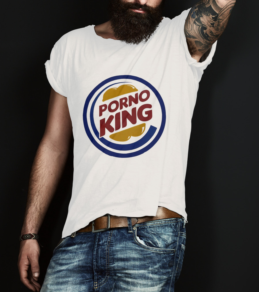 Porno King Burger King Logo Parody Humorous T-Shirt