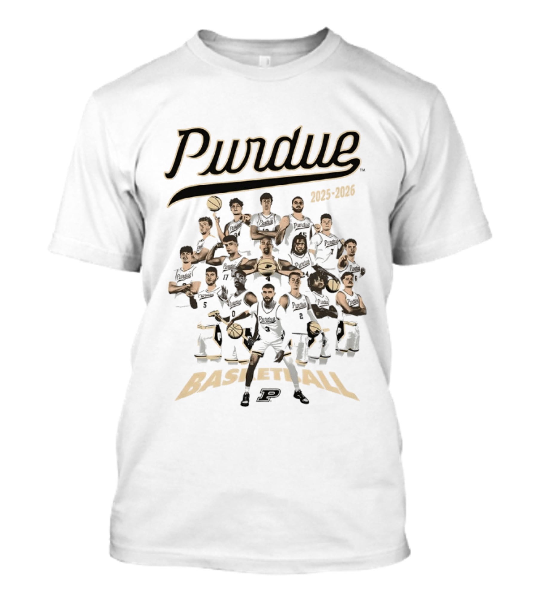 Purdue Boilermakers Basketball Team 2025 2026 Season Highlights T-Shirt
