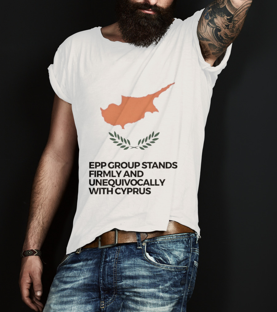 EPP Group Stands Firmly And Unequivocally With Cyprus Map Laurel Wreath T-Shirt