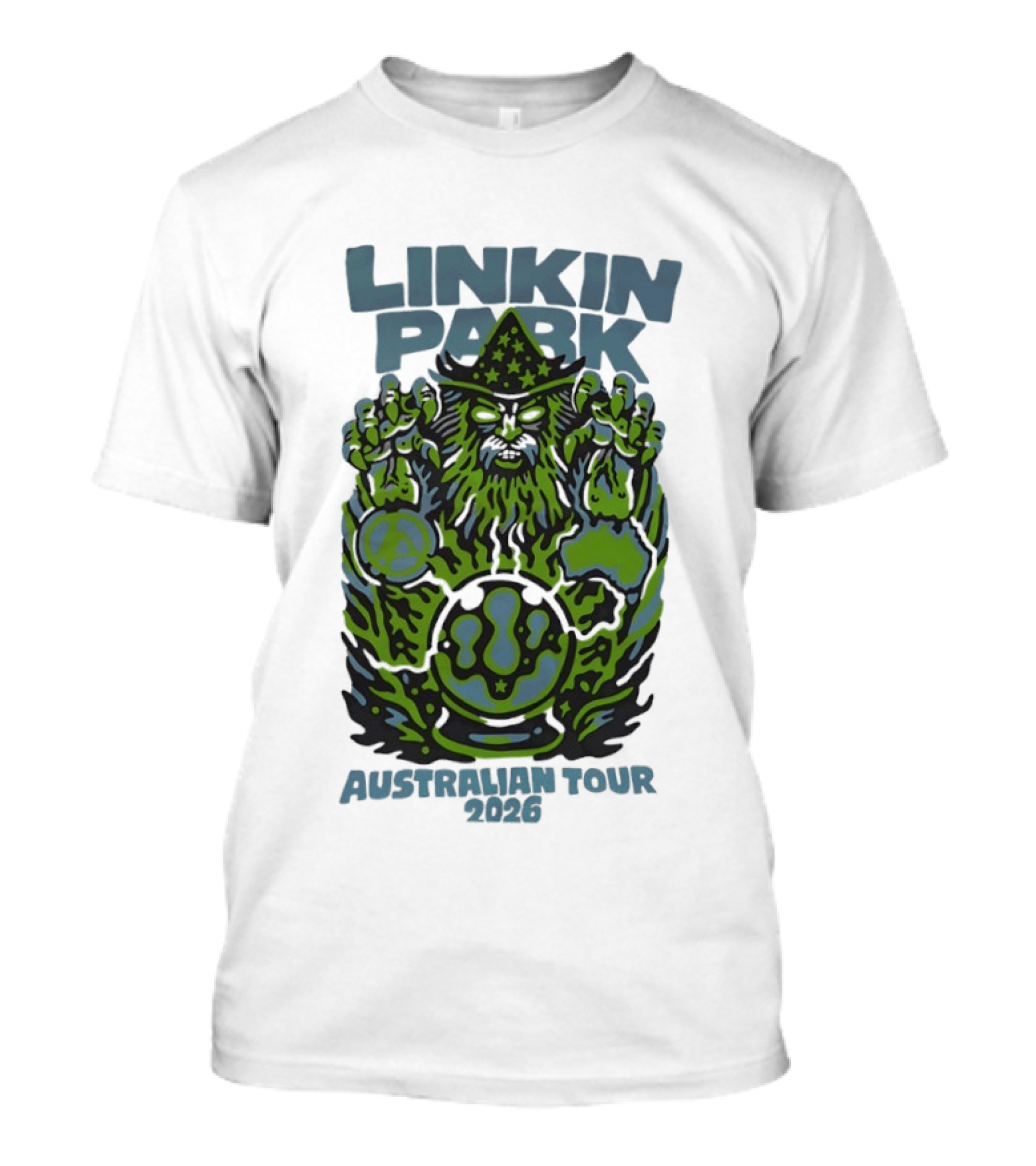 Linkin Park Australian Tour 2026 Wizard And Crystal Ball T-Shirt