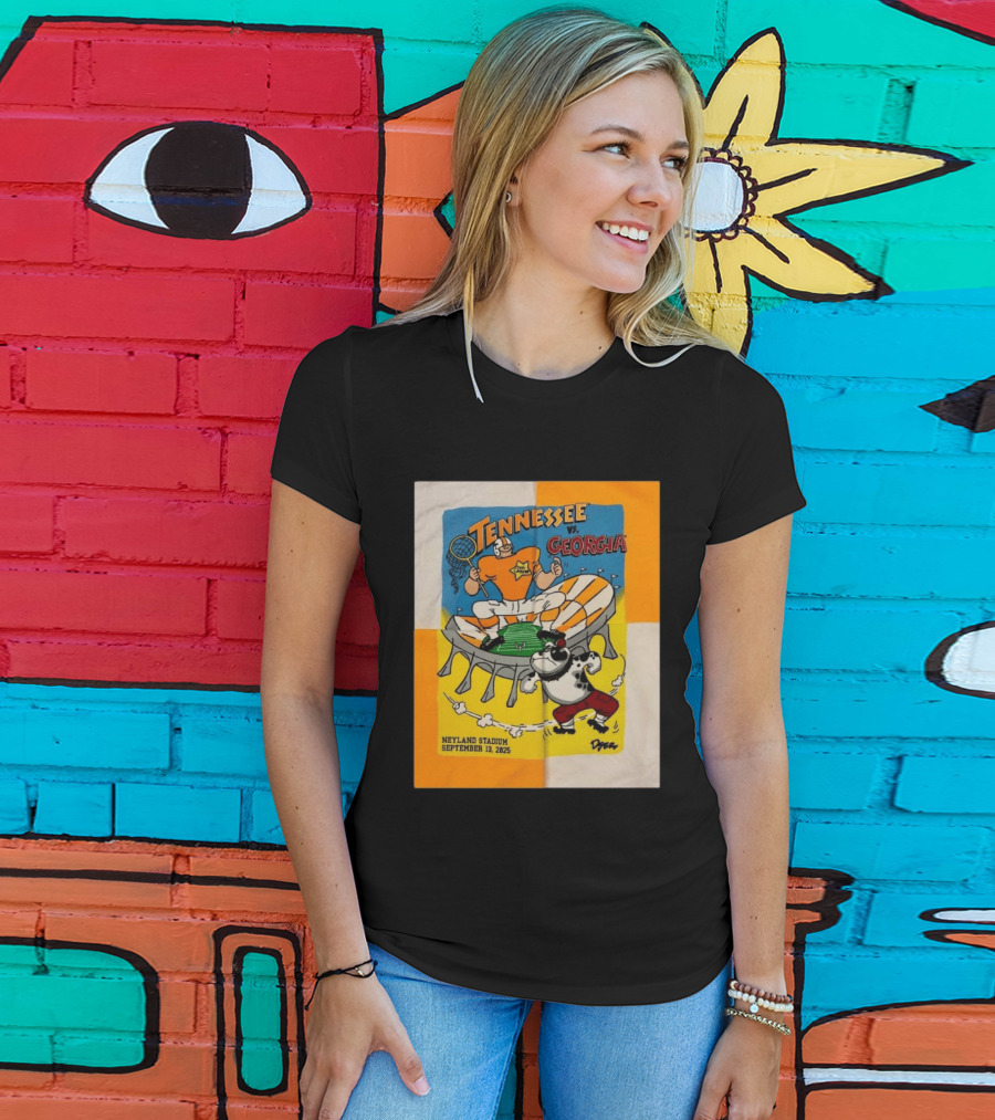 Tennessee Vs Georgia Neyland Stadium September 13 2025 Cartoon Bulldogs Volunteers T-Shirt
