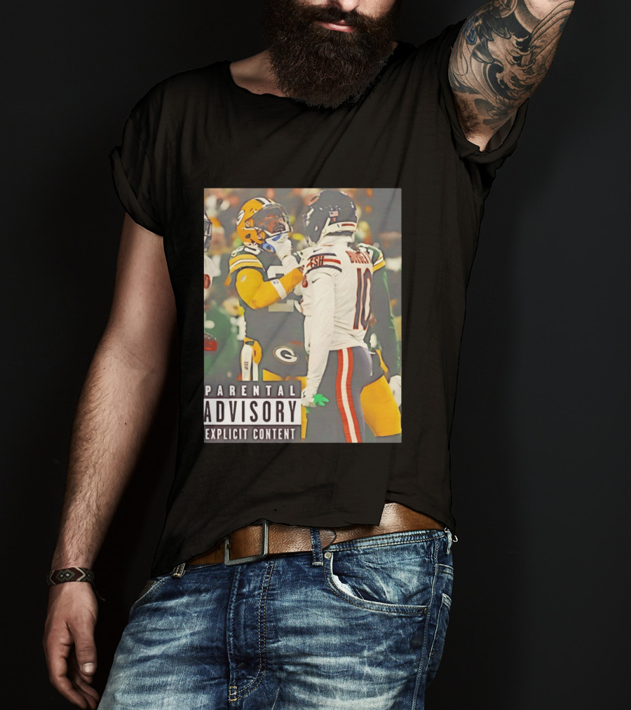 Green Bay Packers Vs Chicago Bears Rivalry Parental Advisory Explicit Content T-Shirt