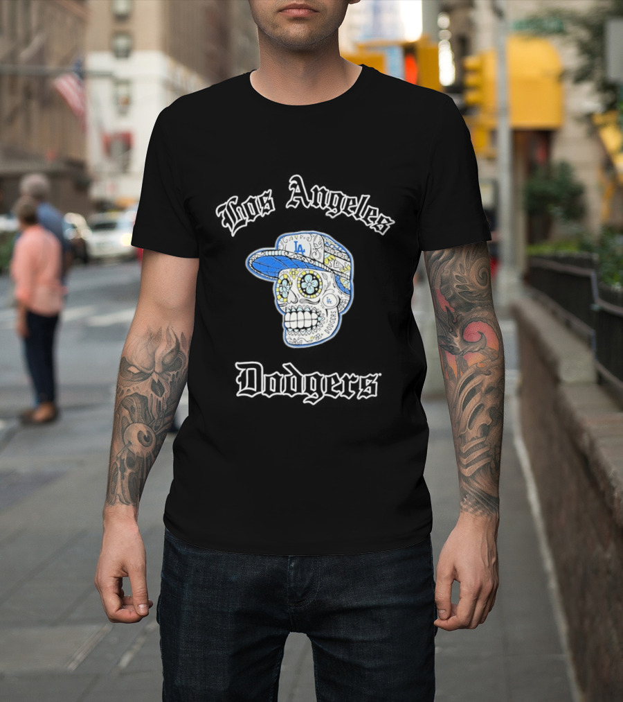 Los Angeles Dodgers Sugar Skull LA Cap T-Shirt