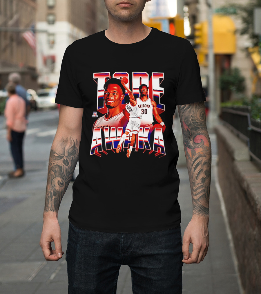 Tobe Awaka Arizona Wildcats Basketball 30 NCAA Player Collage T-Shirt