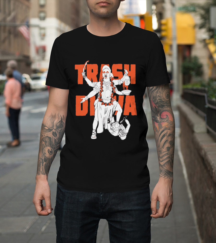 Trash Diva Multi Armed Figure With Head And Sword T-Shirt