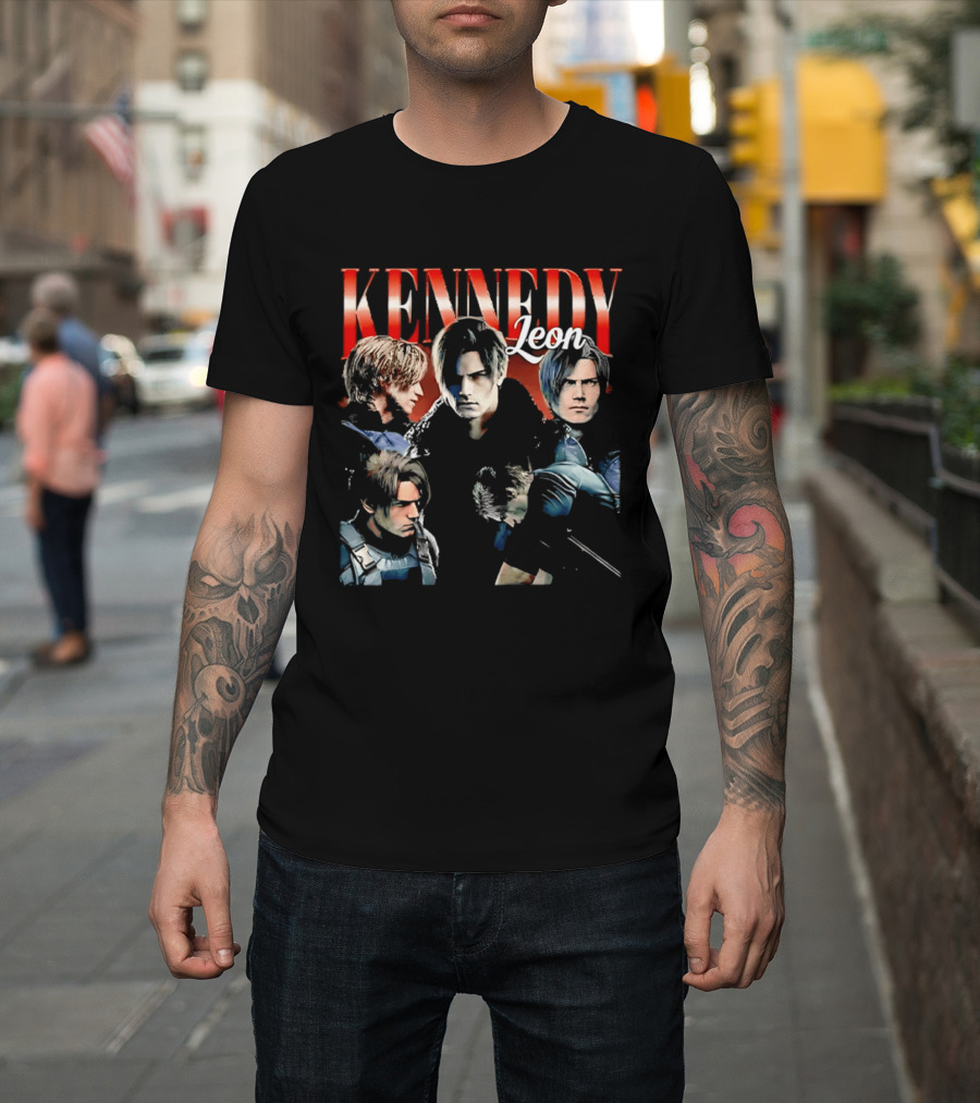 Leon Kennedy Collage Character Collection T-Shirt