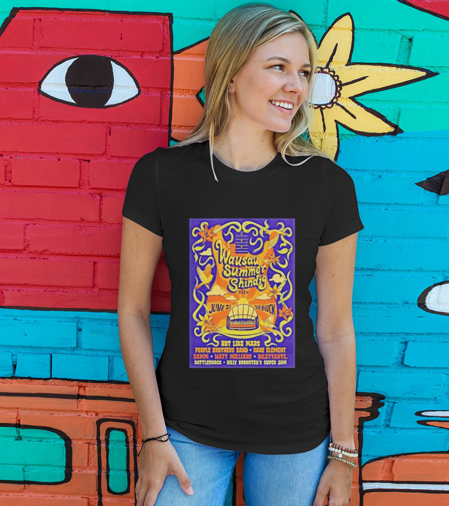 Wausau Summer Shindig 2026 June 20 400 Block Hot Like Mars People Brothers Band Rare Element T-Shirt