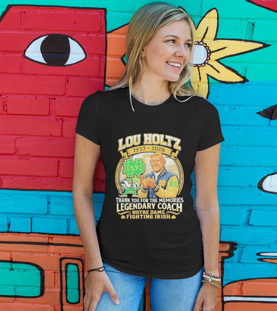 Lou Holtz 1937 2026 Thank You For The Memories Legendary Coach Notre Dame Fighting Irish ND T-Shirt
