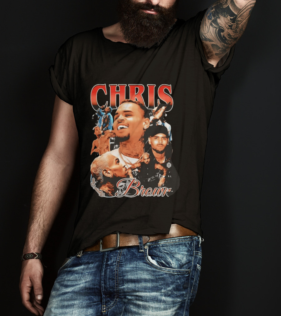 Chris Brown Iconic R&B Singer Collage T-Shirt