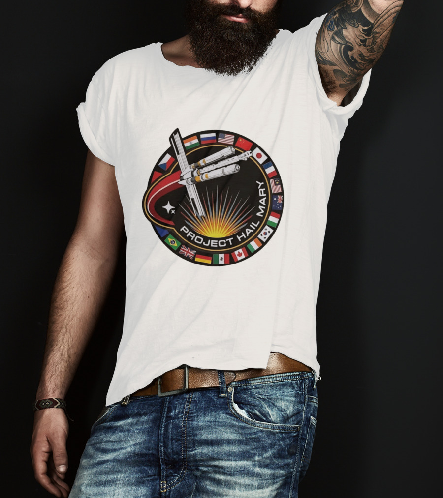 Project Hail Mary Mission Patch International Flags T-Shirt