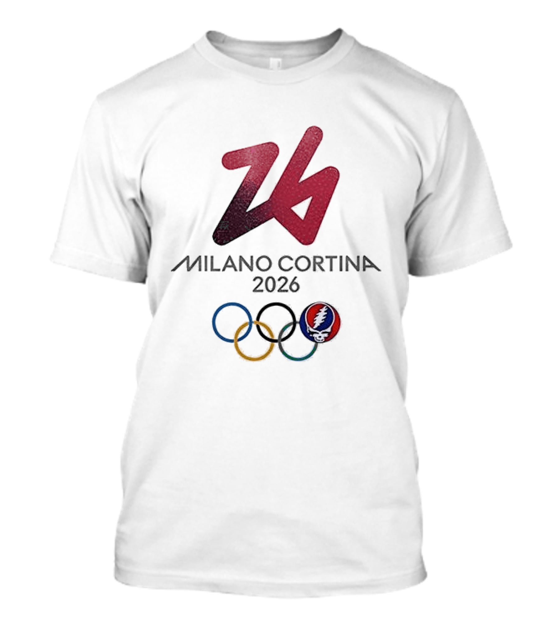 Grateful Dead Milano Cortina 2026 Winter Olympics Skeleton T-Shirt